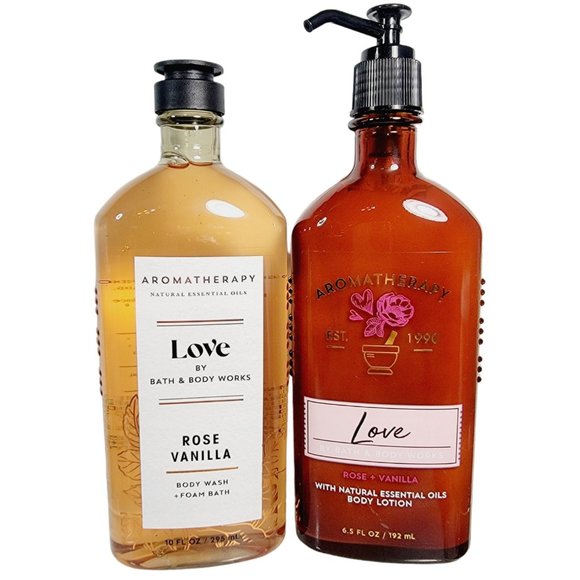 Bath & Body Works Bath & Body Love Rose Vanilla Bath Body Works Aromatherapy Body Wash Foam